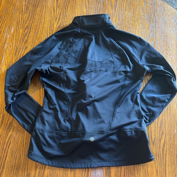 Athleta Twilight Run Jacket Stretch Zip Thumb Holes Pockets Black Size L - Picture 9 of 9